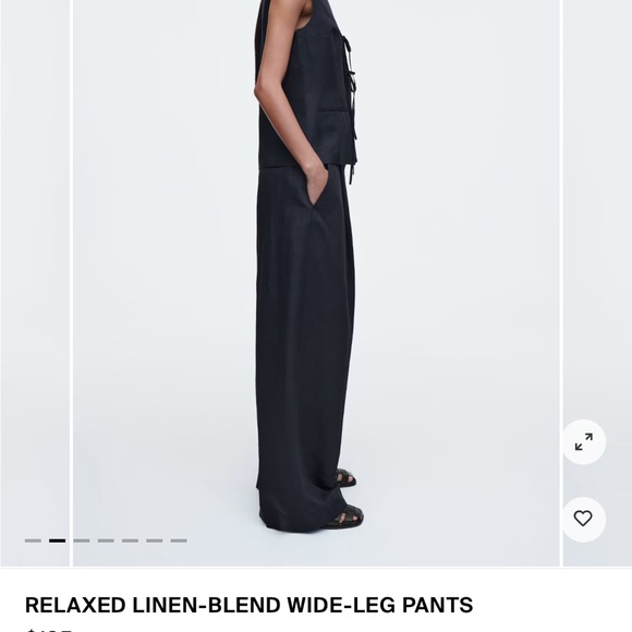 COS linen blend wide leg high waist pants with pleats at waist. Capsule. EUC. 8 - Picture 2 of 16